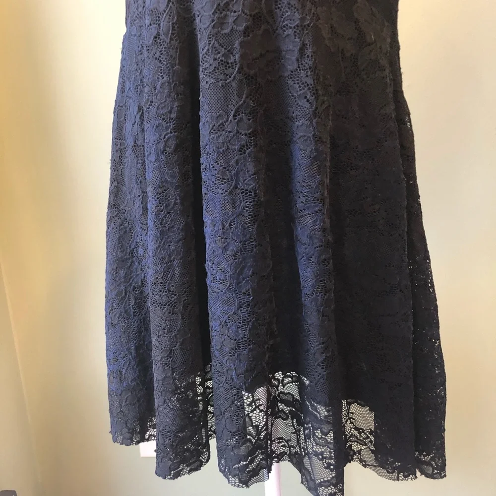 Free People Black Lace Spaghetti Strap Mini Dress - Size Small - Picture 3 of 11